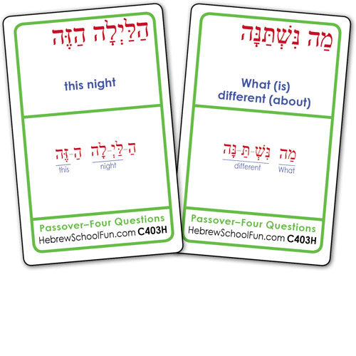 Passover - 4 Questions C403H – HebrewSchoolFun, Div. Strong Learning, Inc.