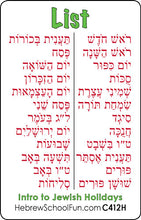 Load image into Gallery viewer, Introduction to Jewish Holidays C412H